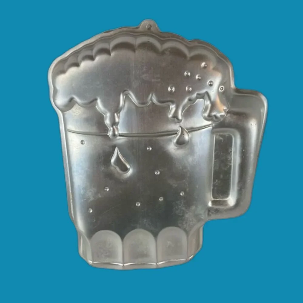 Vintage 1984 Wilton Beer Mug Cake Pan Cheer Lager Ale Aluminum Mold Celebrate